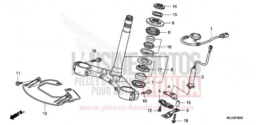 TIGE DE DIRECTION GL1800A3 de 2003